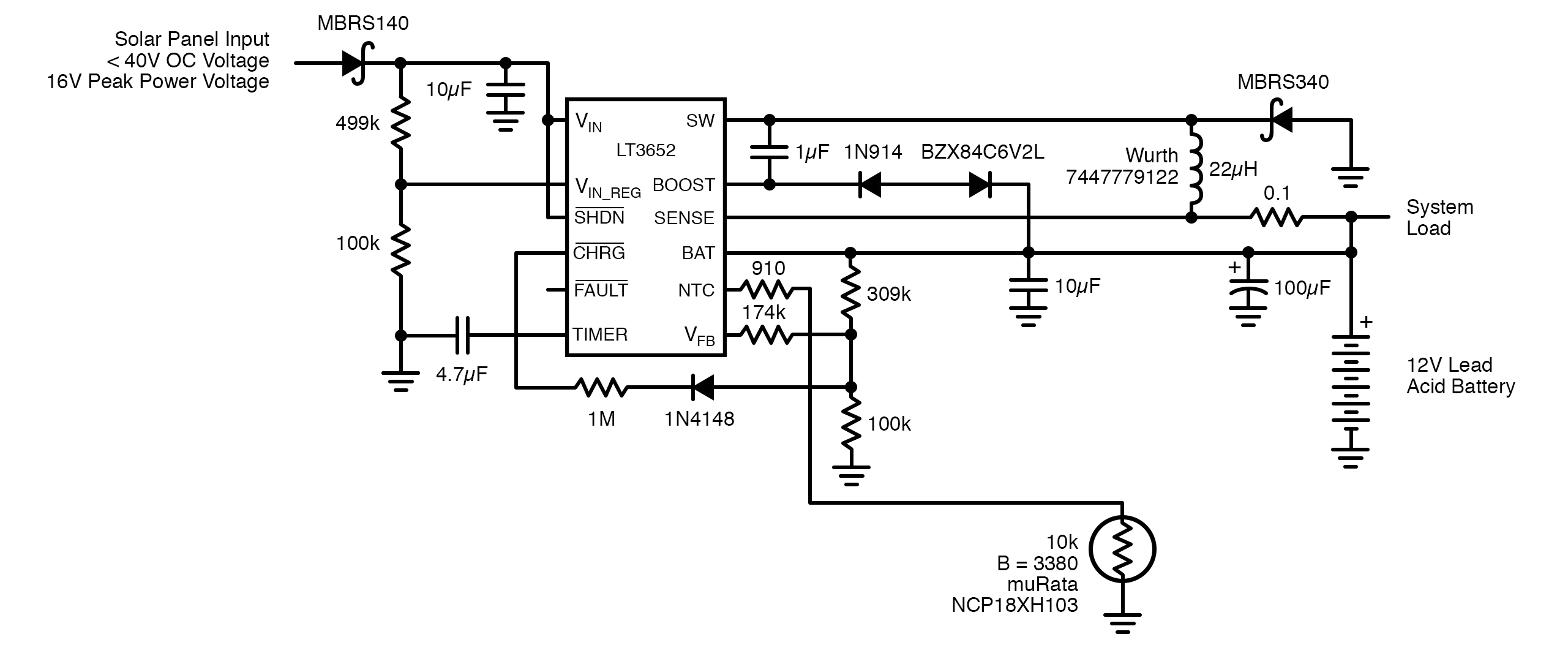 circuit diagram LT3652 IC