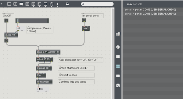 uploading max/MSP sketch