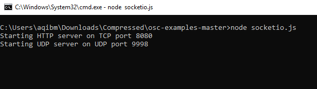 the directory of the example folder in the cmd