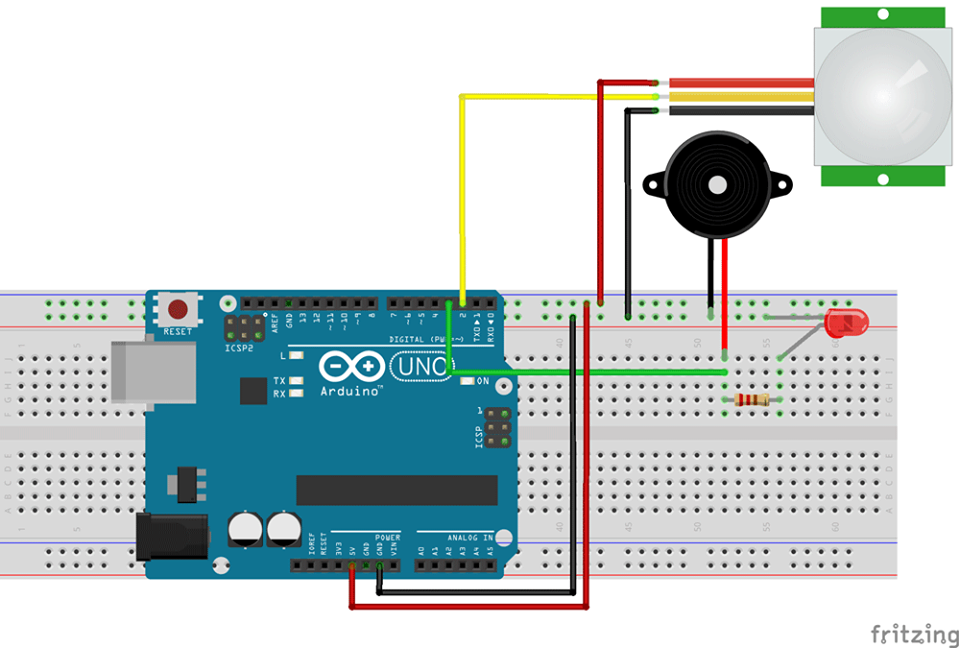 Arduino Motion Detector using PIR Sensor