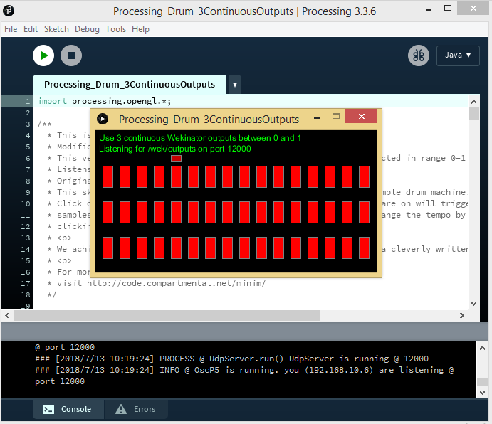 Play Drums Programmed With Python in Wekinator