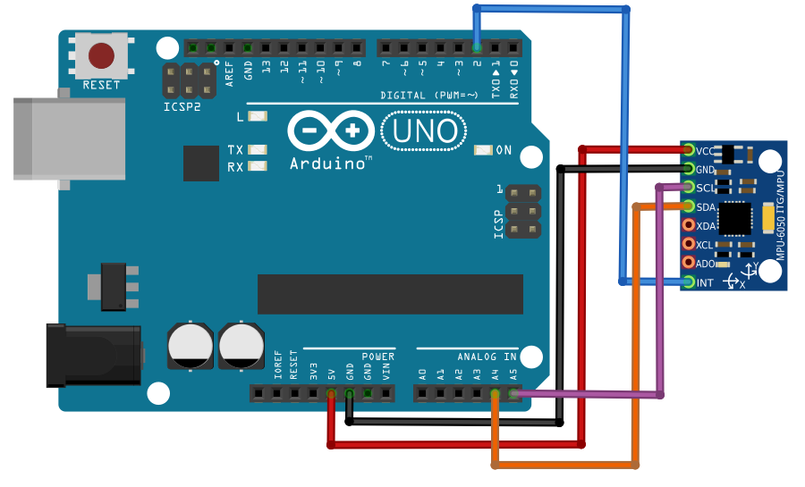 connecting arduino uno and mpu6050