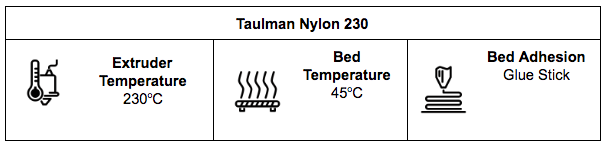 Taulman Nylon 230 Specification