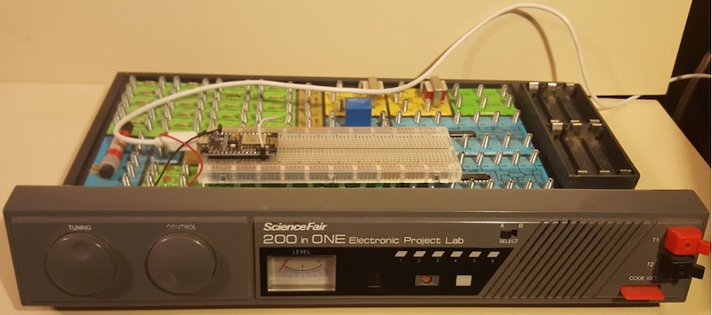 Figure 9. A Retro Electronics based Radio Shack Science Fair ESP8266 WiFi Network Scanner.
