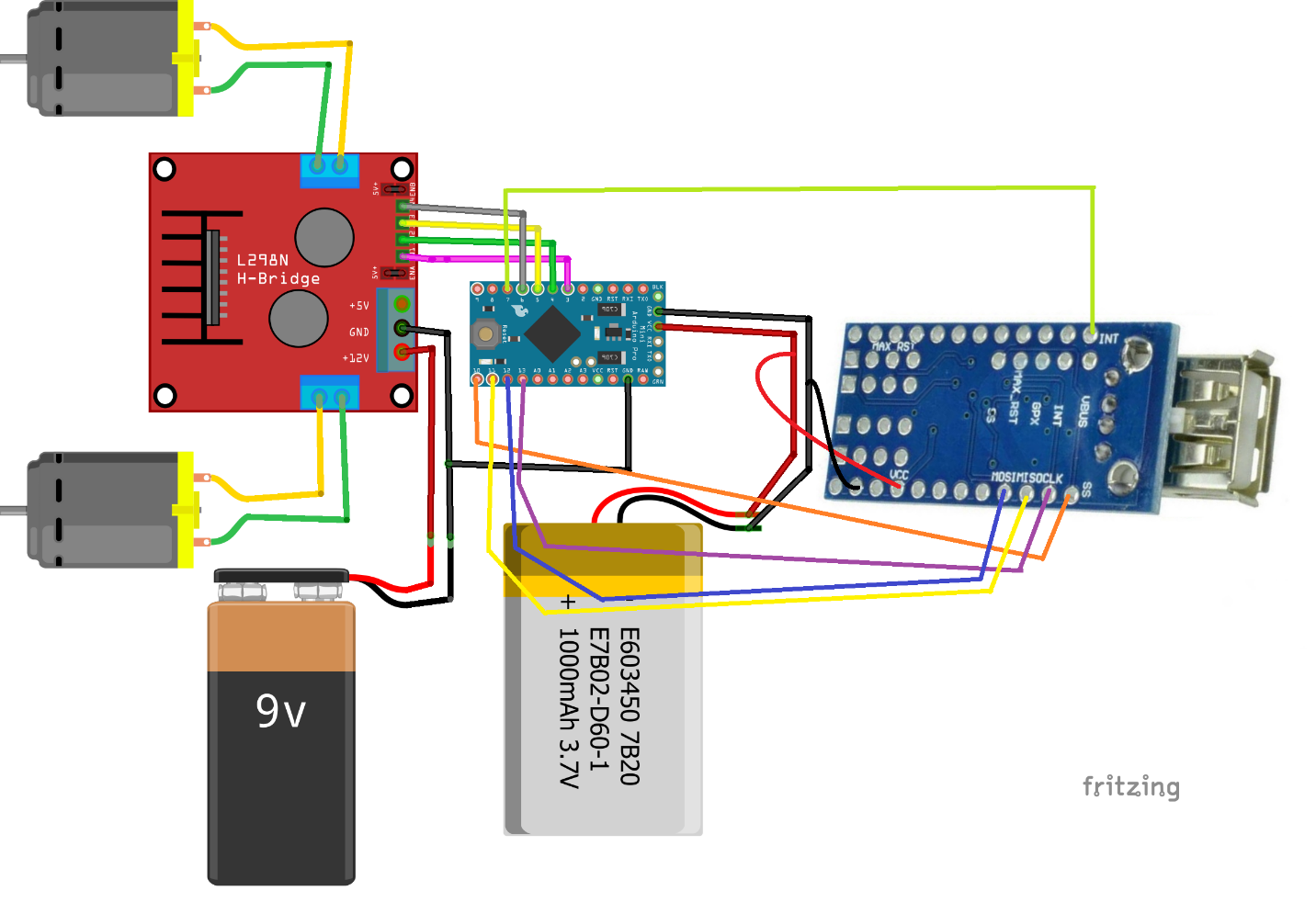 Fritzing diagram if you are not using an Arduino Mini or the shield setup.
