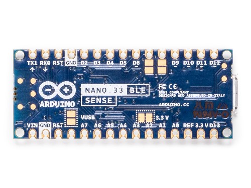 the back of the nano 33 ble sense board