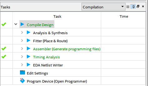 compile design in quartus