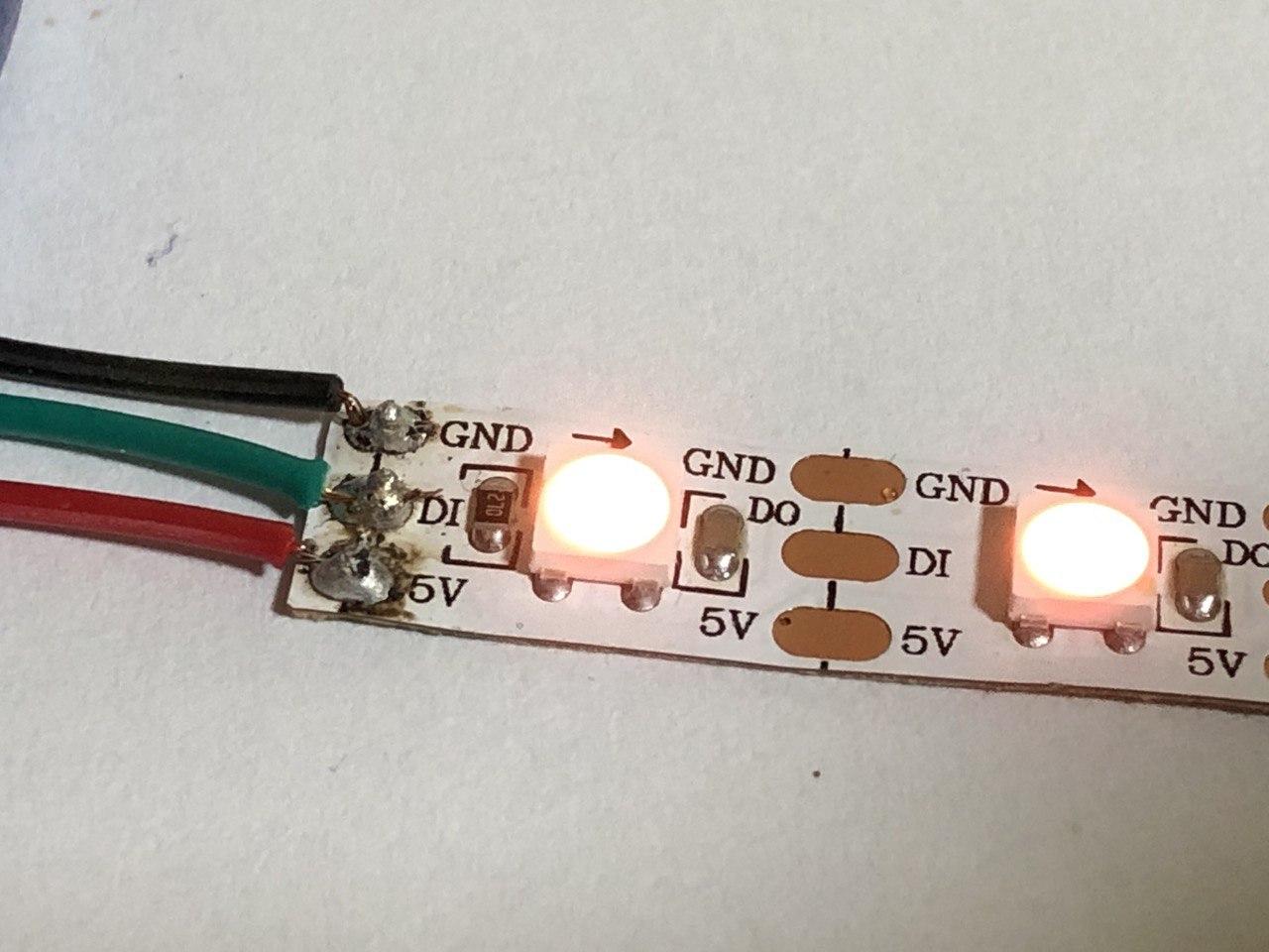 Solder three wires to the GND, 5V, and communication line.