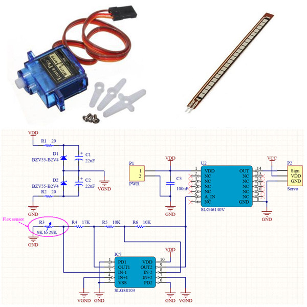 Flex Sensor-Controlled Servo 
Motor