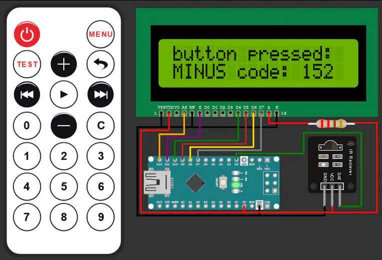 Virtual online Arduino Simulator and IR remote + IR receiver
