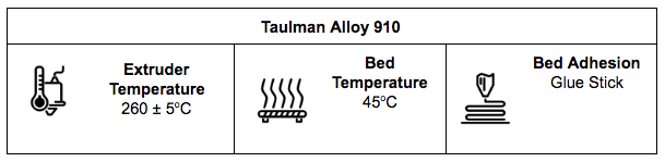 Taulman Alloy 910 Specifications