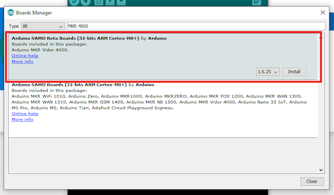 installing FPGA package in arduino ide