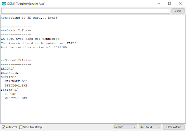 The SD_info example