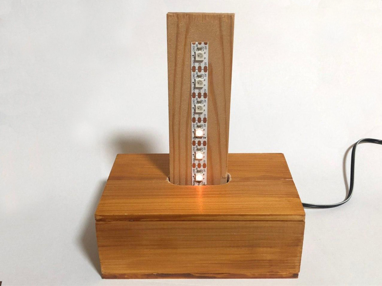 The completed LED thermometer.