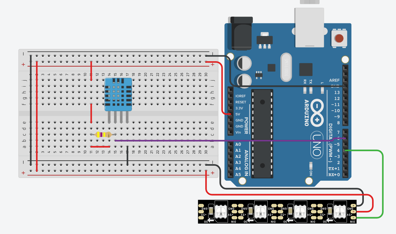 LED thermometer arduino circuit diagram