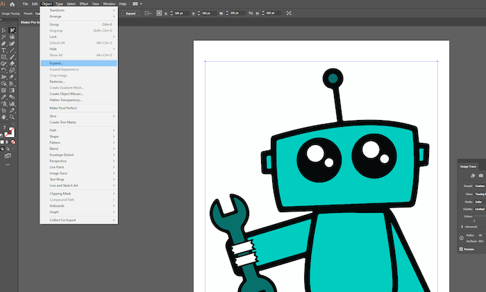 go to object expand in adobe illustrator