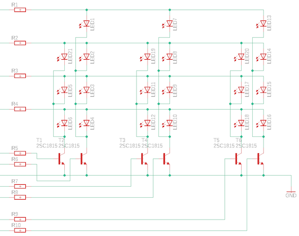 circuit diagram for LED multiplexing